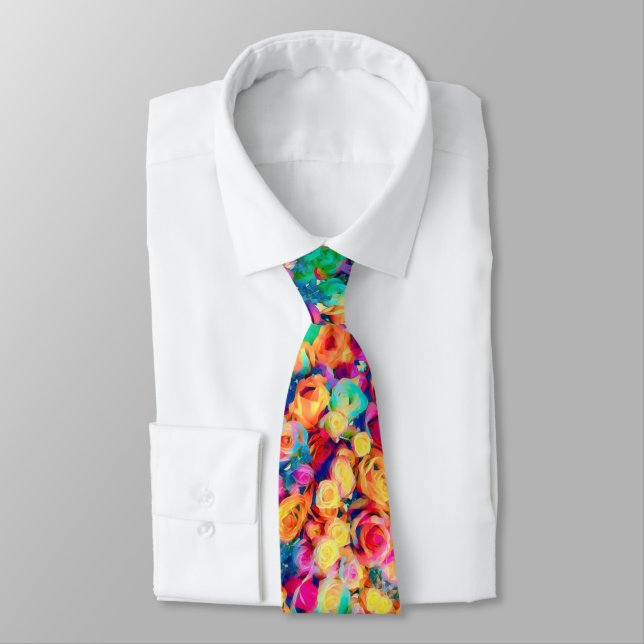 Gravata Bouquet Roses Neck Tie (Amarrado)