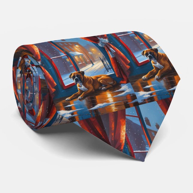 Gravata Boxer com Luzes de Natal Feriado (Rolled)