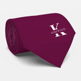 Gravata Boysenberry | Monograma+Nome Elegante | Face Única