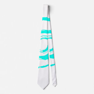 Gravata Branca com Giro Ciano Grande