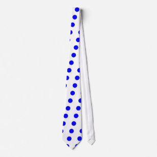 Gravata branca e azul das bolinhas