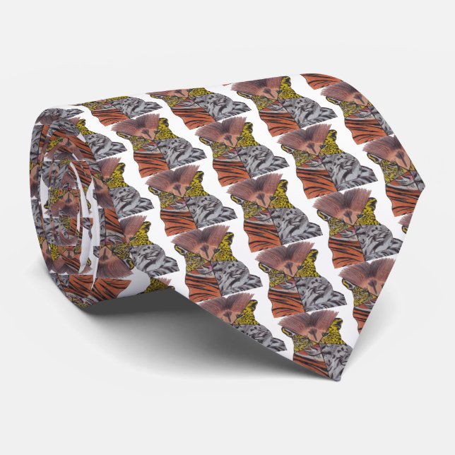 Gravata (branca) - Grandes Felinos (Rolled)