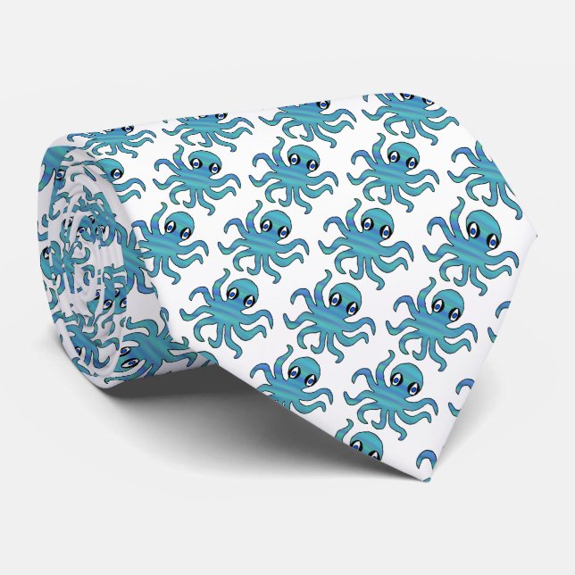 Gravata (branca) - Polvo Azul Verde (Rolled)