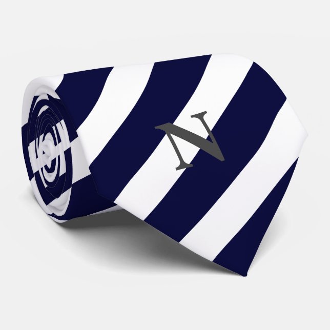 Gravata branco azul marinho moderno (Rolled)