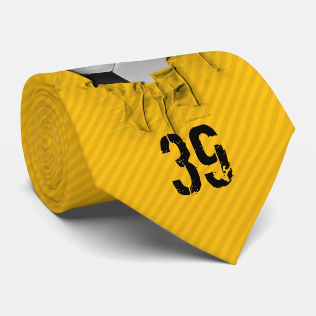 Gravata Branco rasgado do futebol (personalizado) (Rolled)