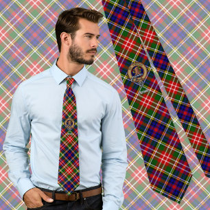 Gravata Brasão do Clã Christie sobre Tartan