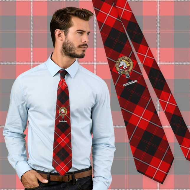 Gravata Brasão do Clã Cunningham sobre Tartan (Criador carregado)