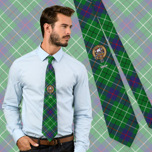 Gravata Brasão do Clã Duncan sobre Tartan