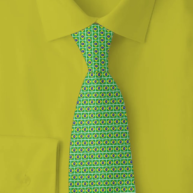 Gravata Brazil Flag Brick Pattern (Criador carregado)