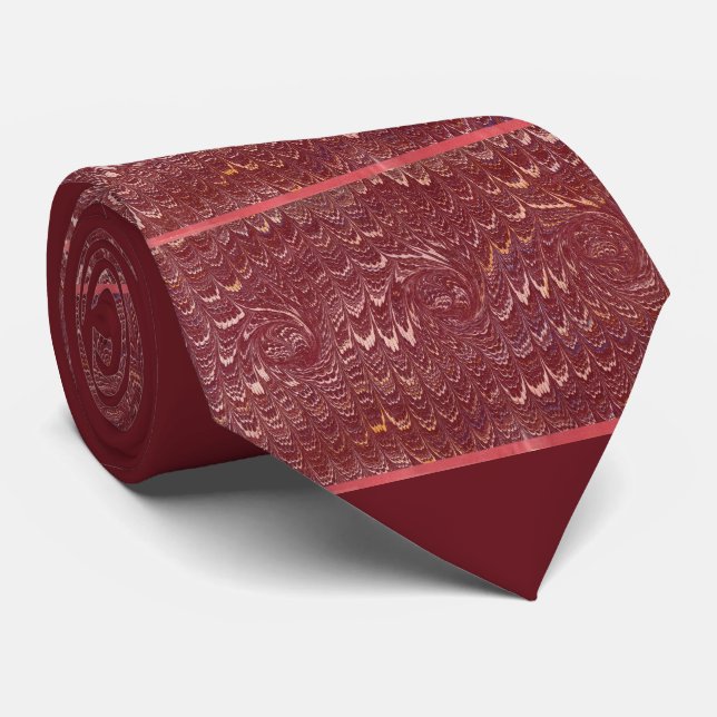 Gravata brick red marble print (Rolled)