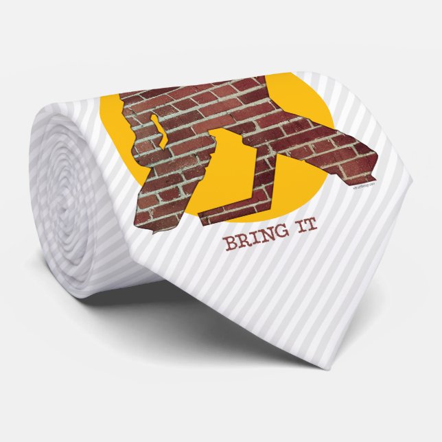 Gravata Brick Wall Hockey Goalie Neck Tie (Rolled)