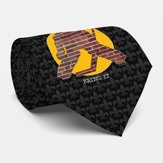 Gravata Brick Wall Hockey Goalie Tie (Rolled)