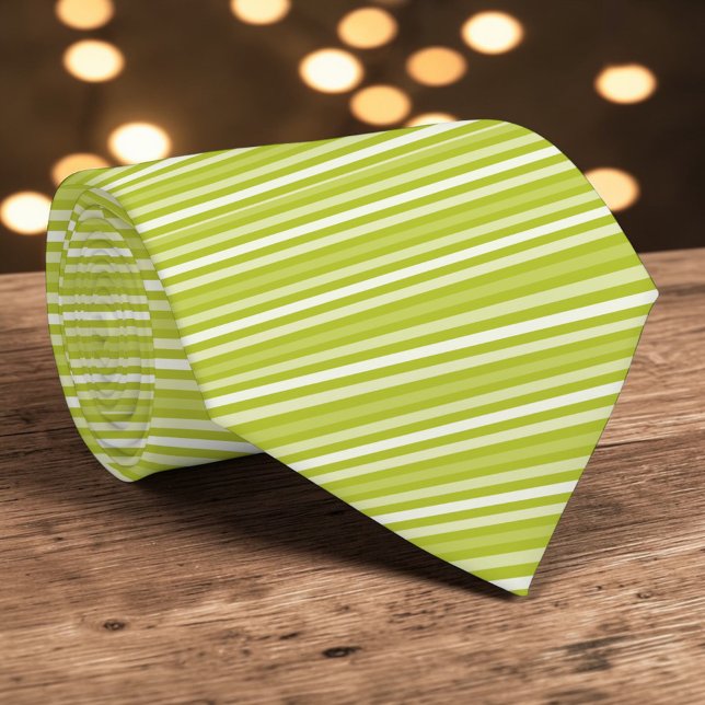 Gravata Bright Green Color Stripes Necktie (Criador carregado)