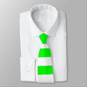 Gravata Bright Neon Chartreuse, Coluna Verde e White Strip