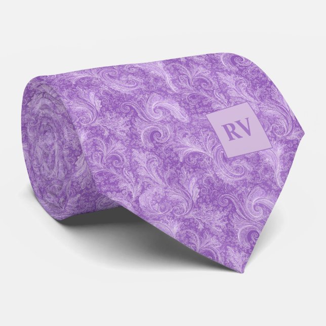 Gravata Bright Violet Decorative Scrollwork (Rolled)