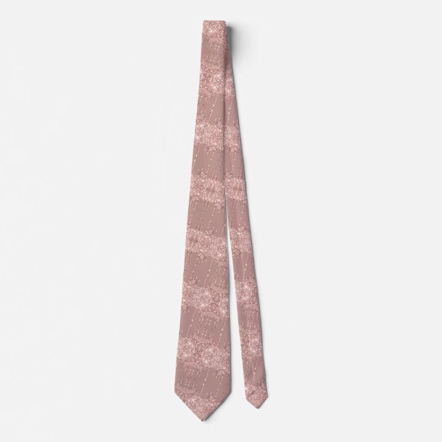 Gravata Brilhante Rose Gold (Frente)