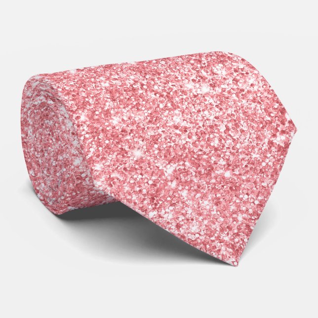 Gravata Brilho Coral Claro de Luxo (Rolled)