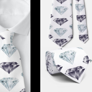 Gravata Brilho de Diamante Luxo Elegante