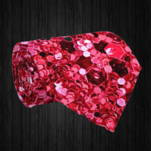 Gravata Brilho Rosa Quente Falso Luxo Elegante