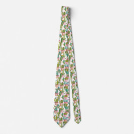 Gravata Brincadeira Moderna Cactos de Aquarela Padrão