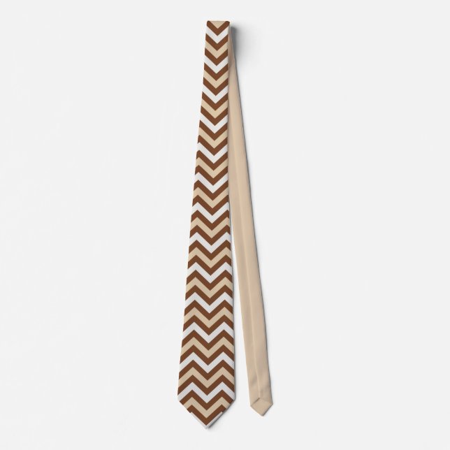 Gravata Brown and beige chevron (Frente)
