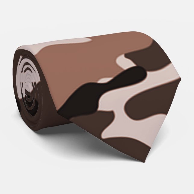 Gravata Brown Camouflage Pattern Tie (Rolled)