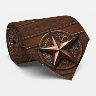 Gravata Brown Cowboy Russo Western Country Texas Star