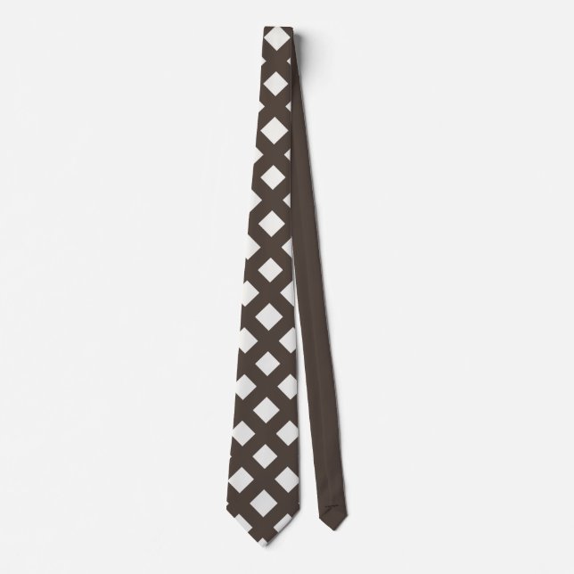 Gravata Brown e Cream Gingham Tie (Frente)