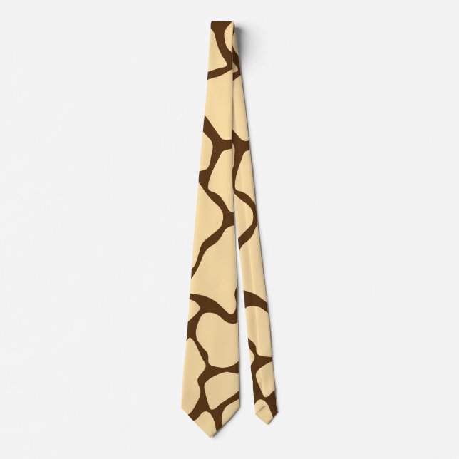 Gravata Brown Giraffe Pattern – Minimal Animal Print (Frente)