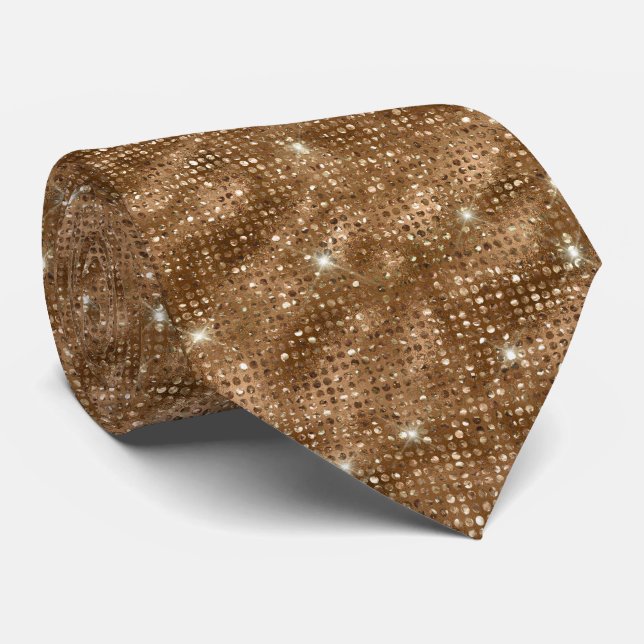 Gravata Brown Glitter Tie (Rolled)