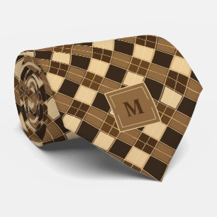 Gravata Brown Retro Argyle Monograma