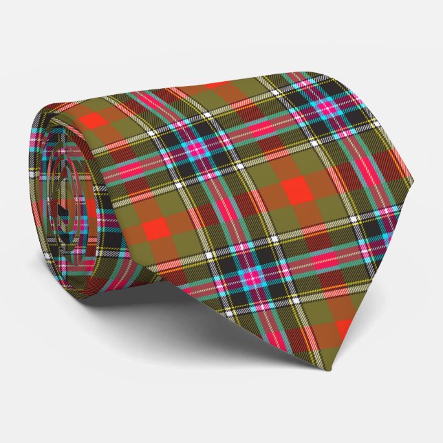 Gravata Bruce do Antigo Ancião Tartan - Padrão de Xadrez (Rolled)