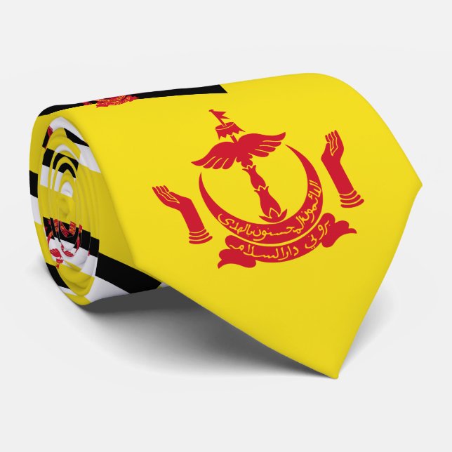 Gravata Brunei Flag e National Emblem (Emblem nacional) (Rolled)
