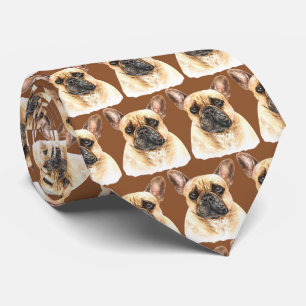 Gravata Buldog Francês Marrom