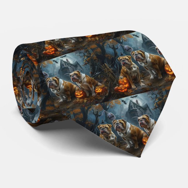 Gravata Buldogue Halloween Night Doggy Delight (Rolled)