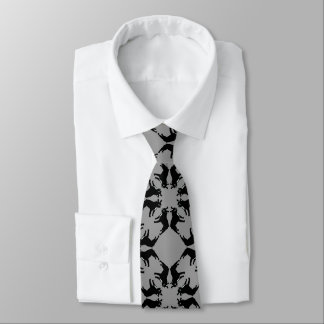 Gravata Bulldog Francês preto e branco