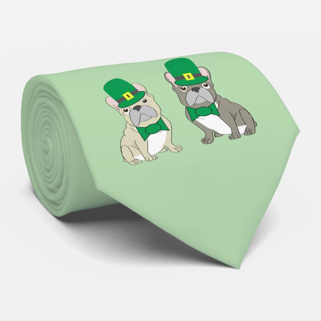 Gravata Bulldogs Franceses do Dia de São Patrício (Rolled)