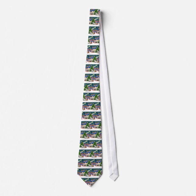 Gravata Bulldogs Ingleses Christmas Magic (dois) (Frente)