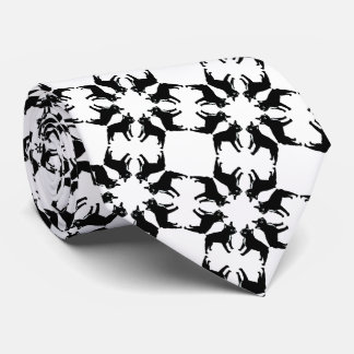 Gravata Bulldogue Francês preto e branco