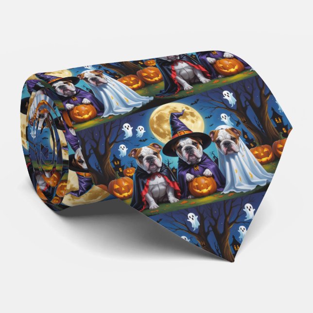 Gravata Bulls Pumpkin Halloween Engraçado (Rolled)