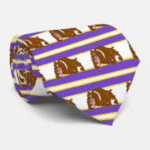 Bulls Sports Team Purple White Necktie