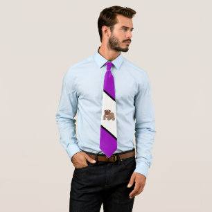 Gravata Bulls Sports Team Purple White Necktie