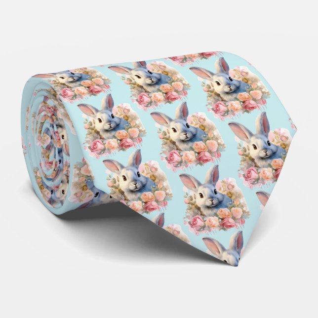 Gravata Bunny with a Garland of Roses Cute Pattern (Rolled)