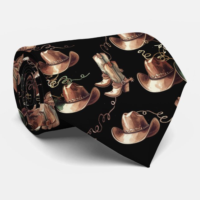 Gravata Buracos de chapéu de cowboy de bronze ocidental (Rolled)