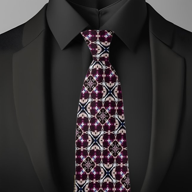 Gravata Burgandy Squares e X Patterno Necktie (Criador carregado)
