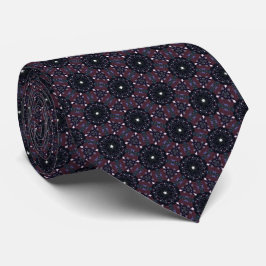 Gravata Burgundy and Black Star Neck Tie