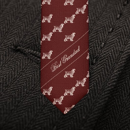 Gravata Burgundy com Estampa de Cachorro Presente 