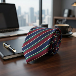 Gravata Burgundy Navy Green Classic Striped