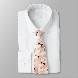 Gravata Burgundy Peony Floral Pattern Casamento Neck Tie