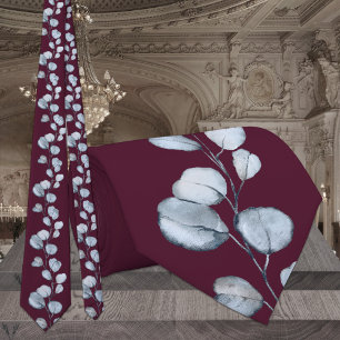 Gravata Burgundy Raspberry Dusty Blue Eucalyptus Wedding